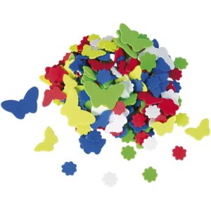 Moosgummi-Blumen und -Schmetterlinge     - Bild 00