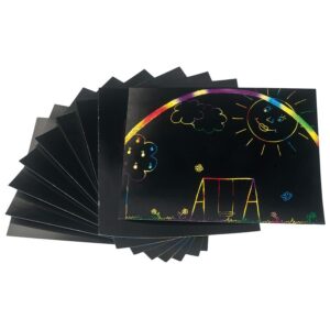 10 Bogen Regenbogen-Kratzkarton     - Bild 00