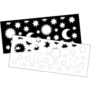 10 Laternenzuschnitte Sonne, Mond und Sterne   - Bild 00