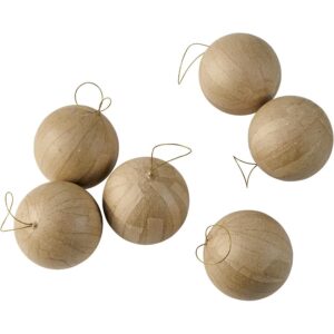 Papp-Weihnachtskugeln, 6er-Pack     - Bild 00