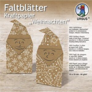 Kraftpapier-Faltblätter Weihnachten   - Bild 00