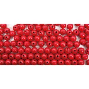 100 Holzperlen, Ø 15 mm, rot     - Bild 00