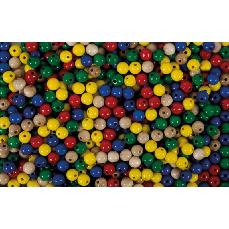 TOAOB 200 Stück Natürliche Runde Bunte Holzperlen set 14 mm Runde Holzperle Basteln mit Loch für DIY Schmuck Herstellung
