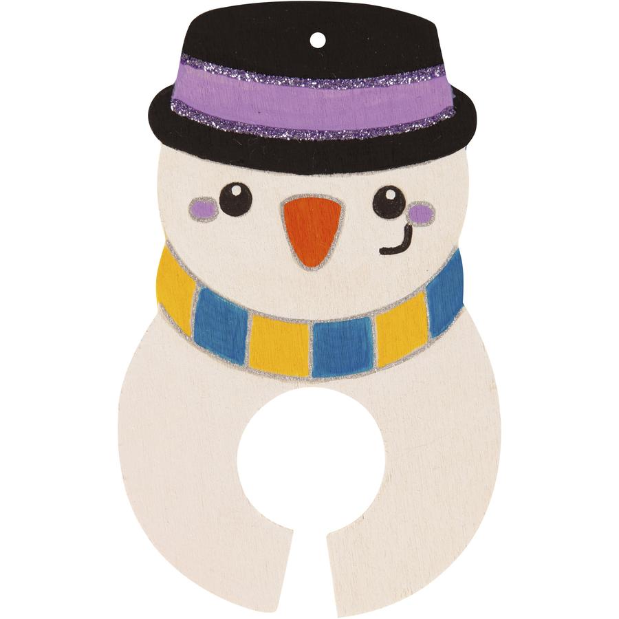 Holzanhänger Pompon-Schneemann, 6er-Set     - Bild 01
