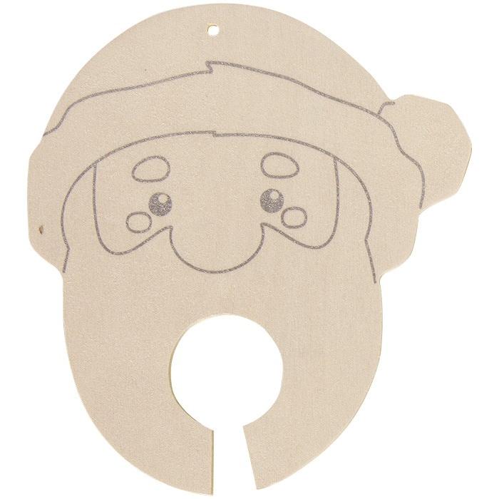 Holzanhänger Pompon-Nikolaus, 6er-Set - Bild 02