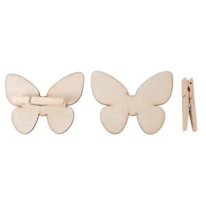 Holz-Schmetterlinge mit Clip, 5er-Set     - Bild 00