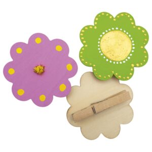 Holzblume mit Clip     - Bild 00