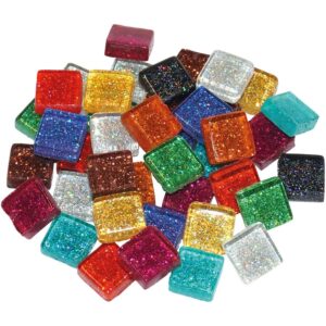 Mosaik-Softglas 1 x 1 cm, glitter     - Bild 00