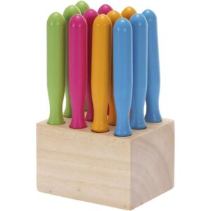 Farbige Prickelnadeln mit Holzblock     - Bild 00