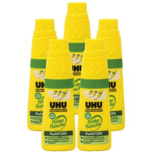 5 Leerflaschen für UHU Vielzweck- kleber flinke flasche ReNATURE o. L.   - Bild 00