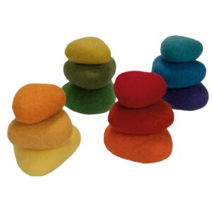Regenbogen Filzsteine, 12er-Set      - Bild 00