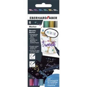 6 Doppelfasermarker, metallic     - Bild 00