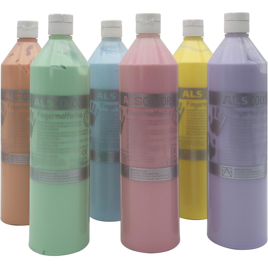 ALS-COLOR Fingermalfarben pastell, 6er-Set - Bild 01