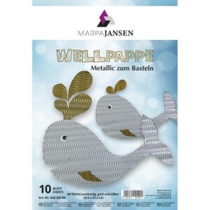 10 Bogen Metallic-Bastelwellpappe, W-Welle     - Bild 00