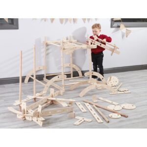 Holz-Konstruktionsbaukasten, 68-tlg.      - Bild 00