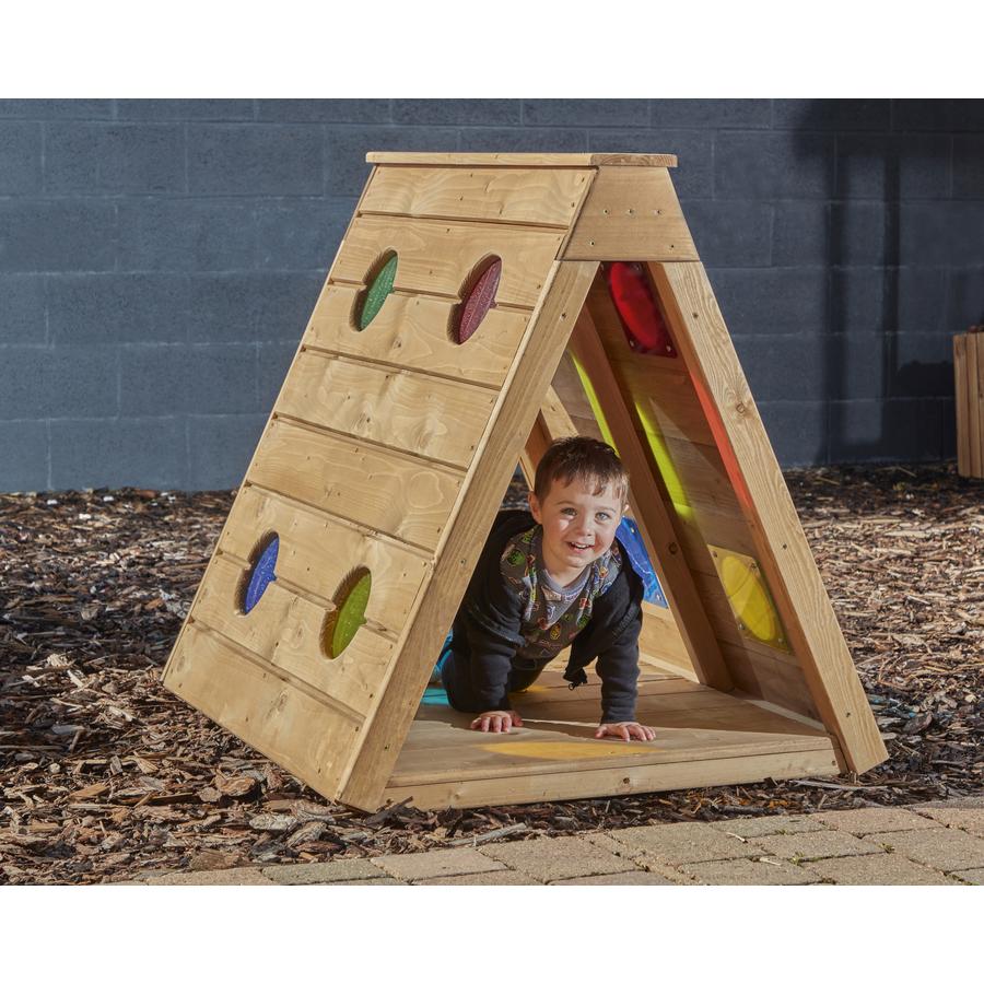 Kriech-Dreieck mit bunten Fenstern     - Bild 01